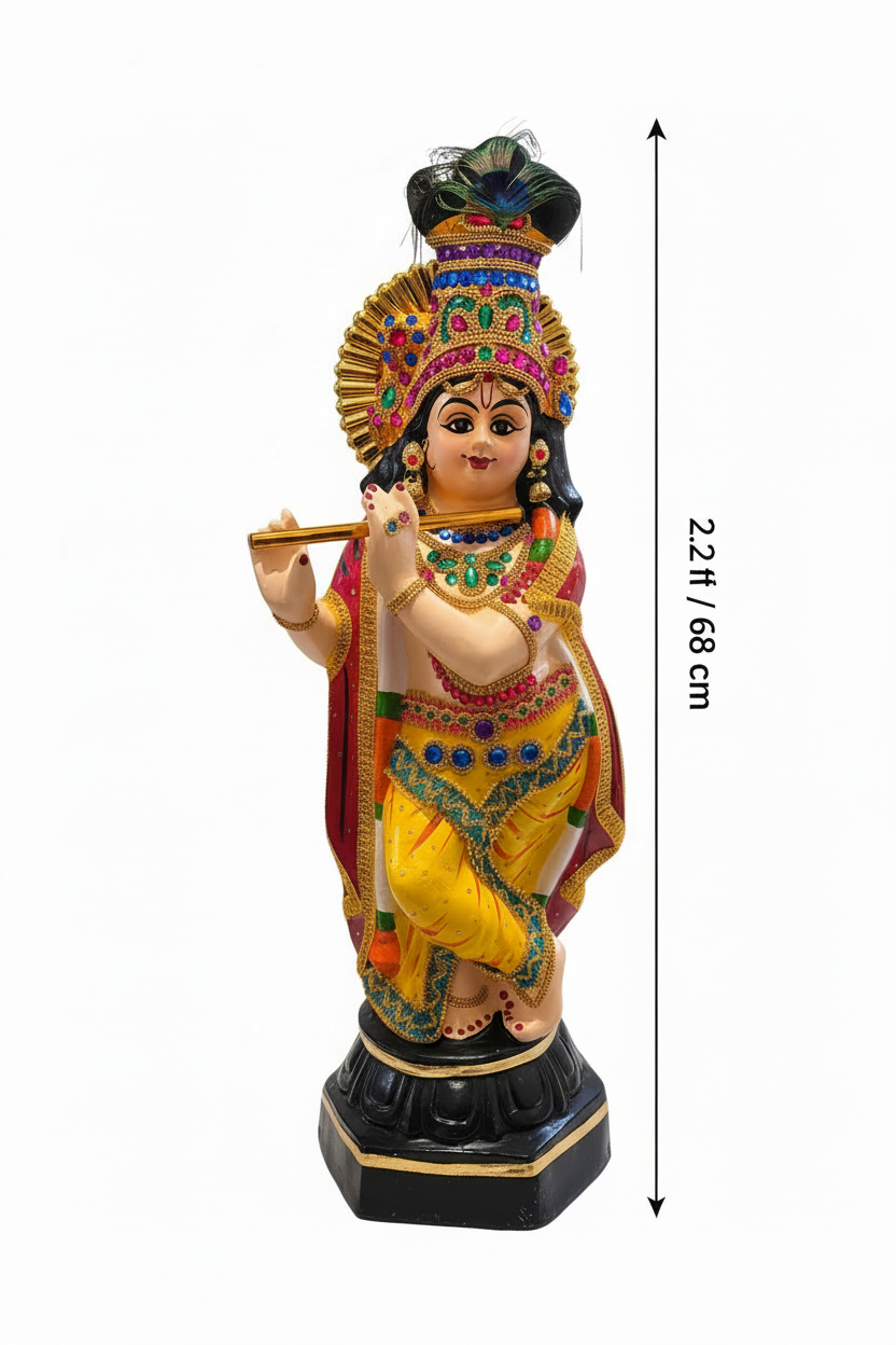 Krishna Statue with Height Measurement