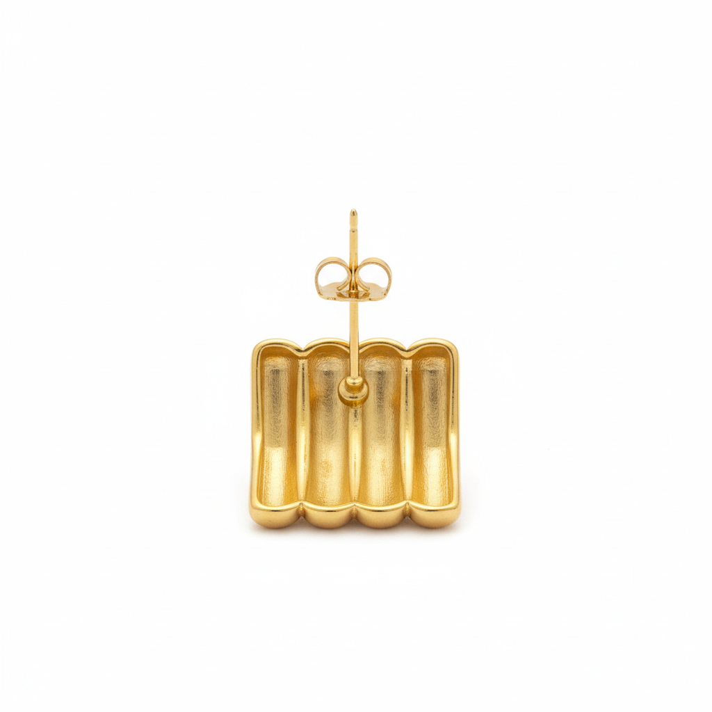 Ribbed Earring Back - Clean White