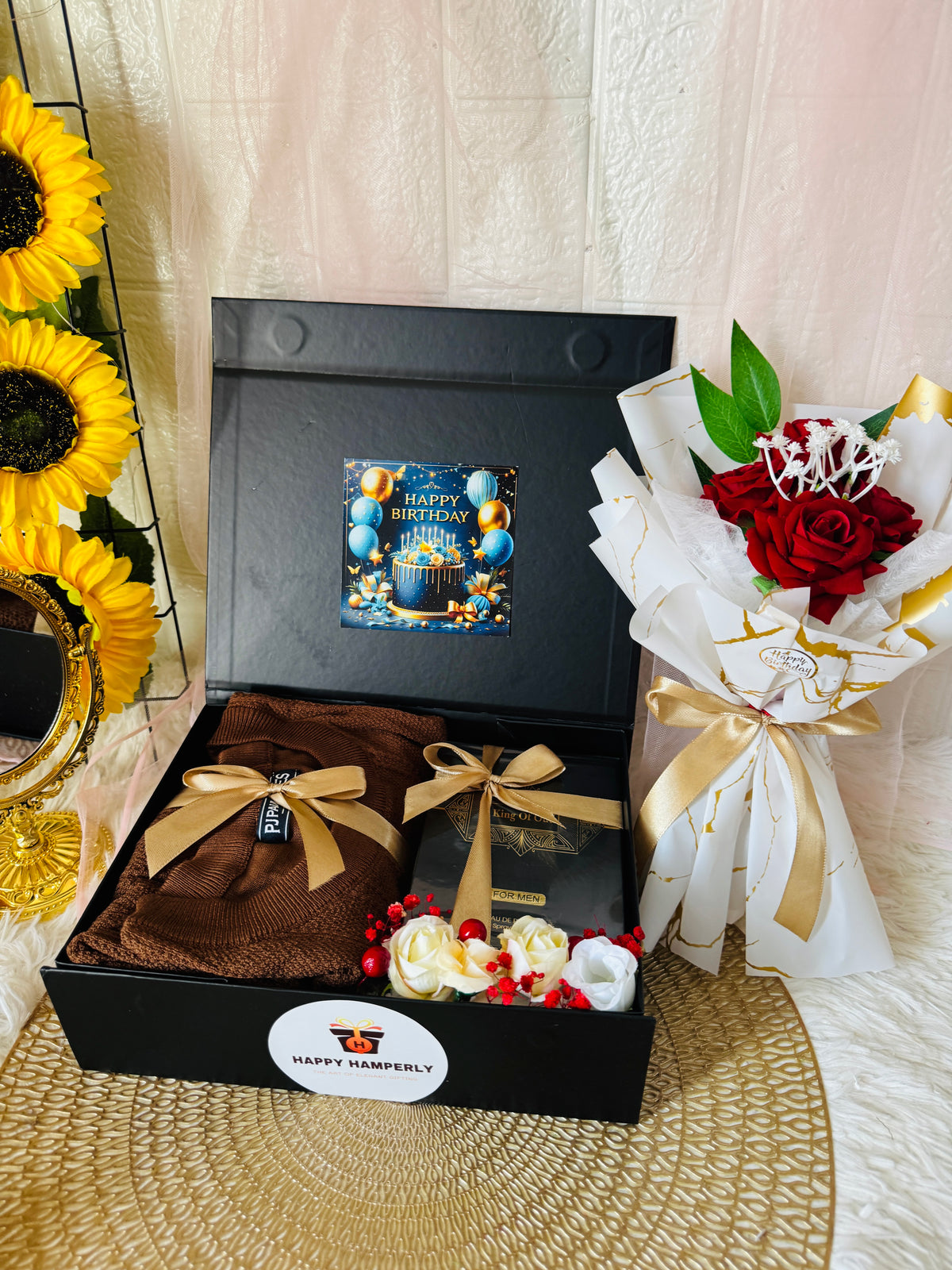 Tshirt and perfume hamper for men