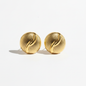 Clean White - Gold Dome Ribbed Swirl Studs