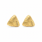 Clean White - Gold Woven Triangle Studs v2