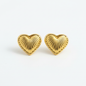 Clean White - Ribbed Heart Studs