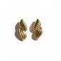 Clean White - Twisted Ribbed Drops Richer Gold