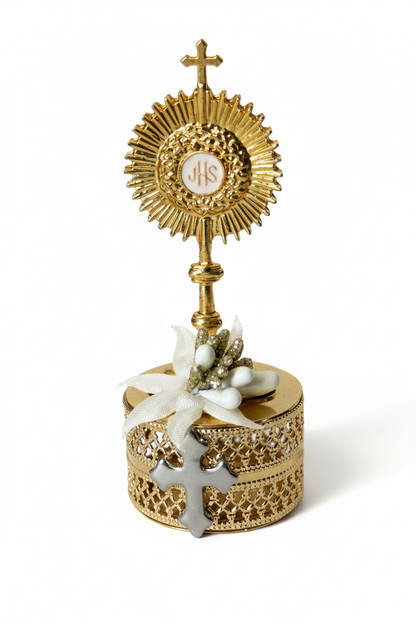 Gold JHS Monstrance Box - Angled Clean