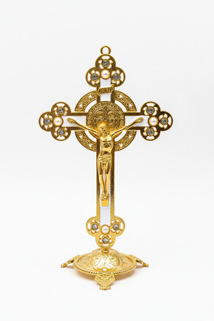 Gold Saint Benedict Crucifix - Front