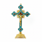 Ornate Crucifix Statue - Flat Lay White Background