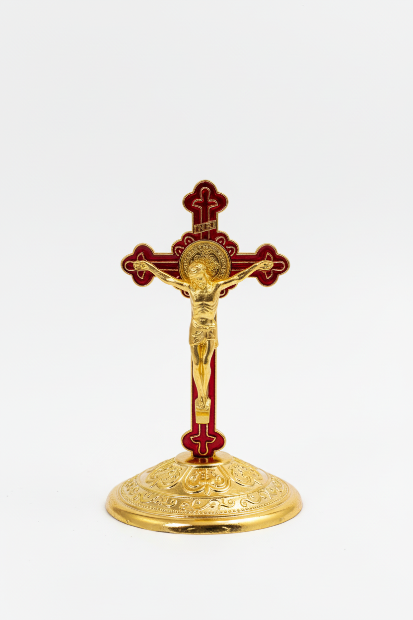 Red Enamel Crucifix - Front