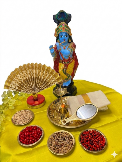 Vishu Kani Set — 12 Piece Traditional Kerala Set (Krishna Not Included)